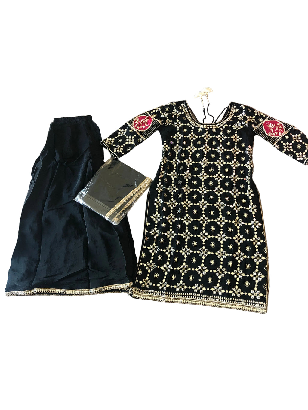 Fully front Hand work shirt with kaliyan wala plazo size 40