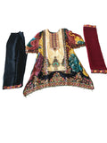 U-shape Designer plazo suit with dupatta
