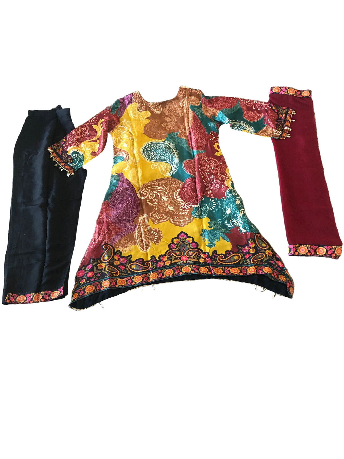 U-shape Designer plazo suit with dupatta