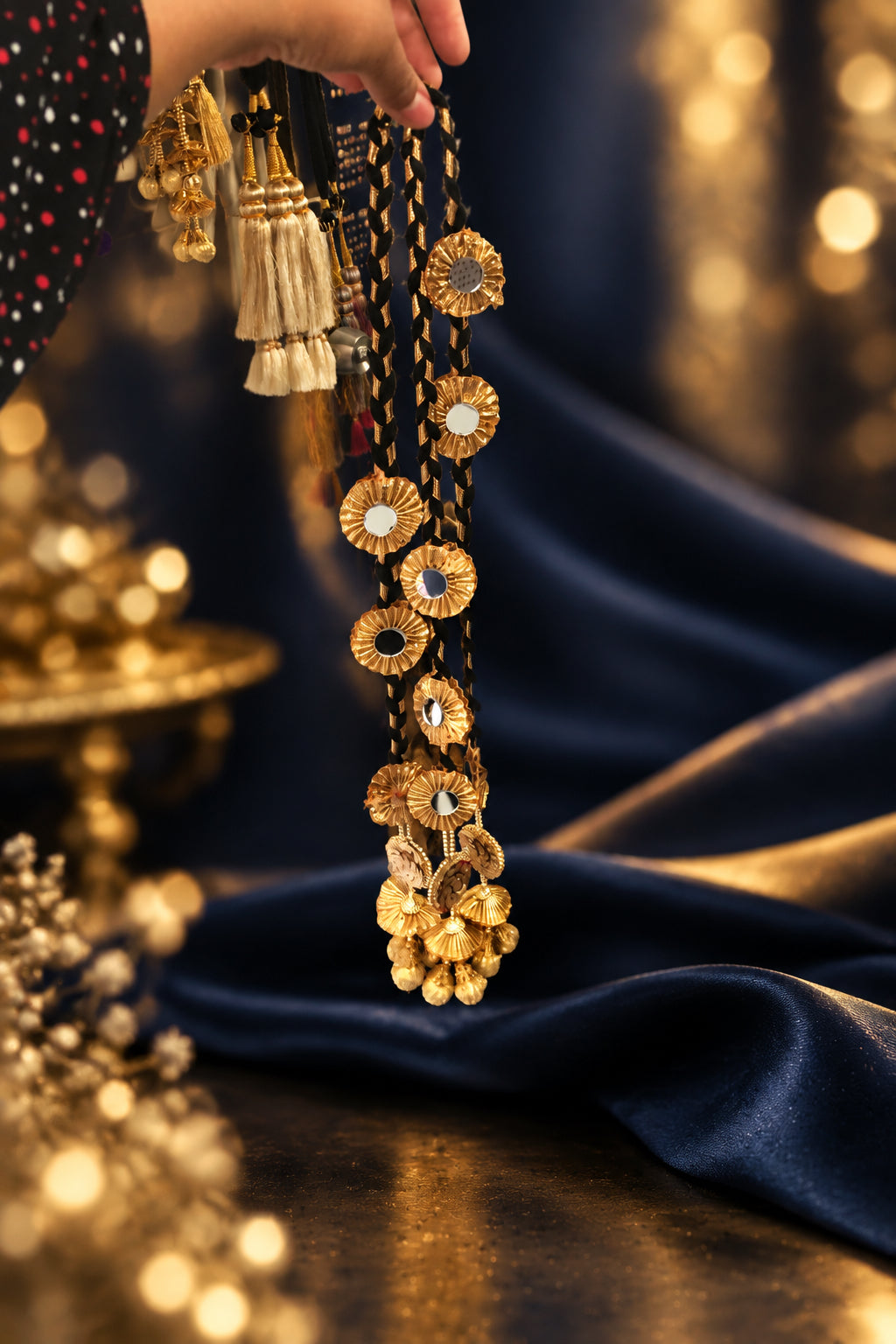 Kids  parandi in gold colour for jago and any other occasion