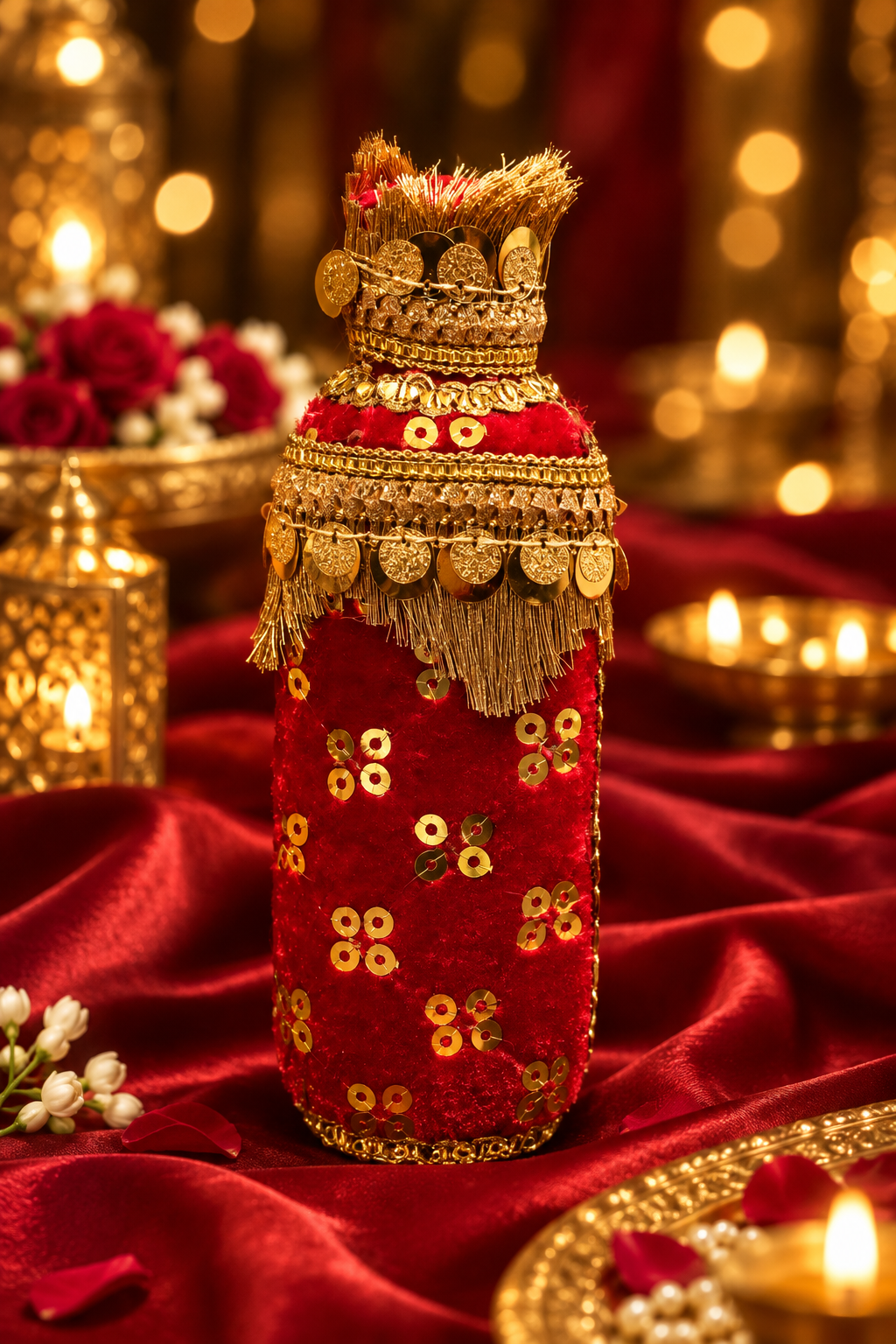 Decorated Bottle with Styled Background