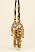 Full-length gold hair accessory on a clean background