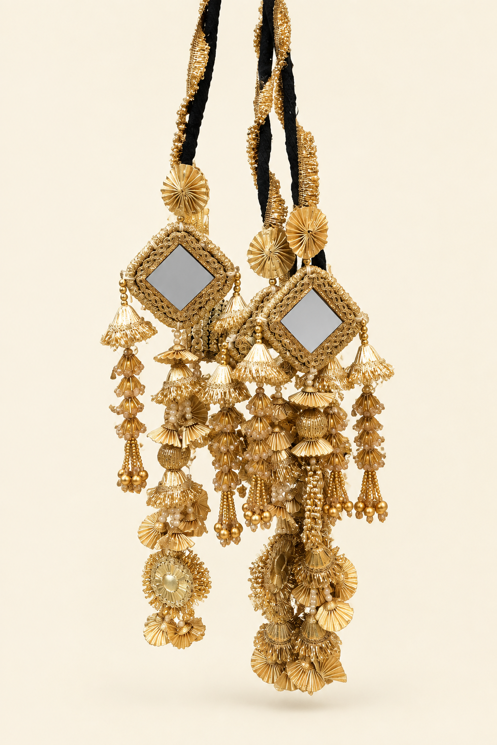 Gold accessory on a clean background