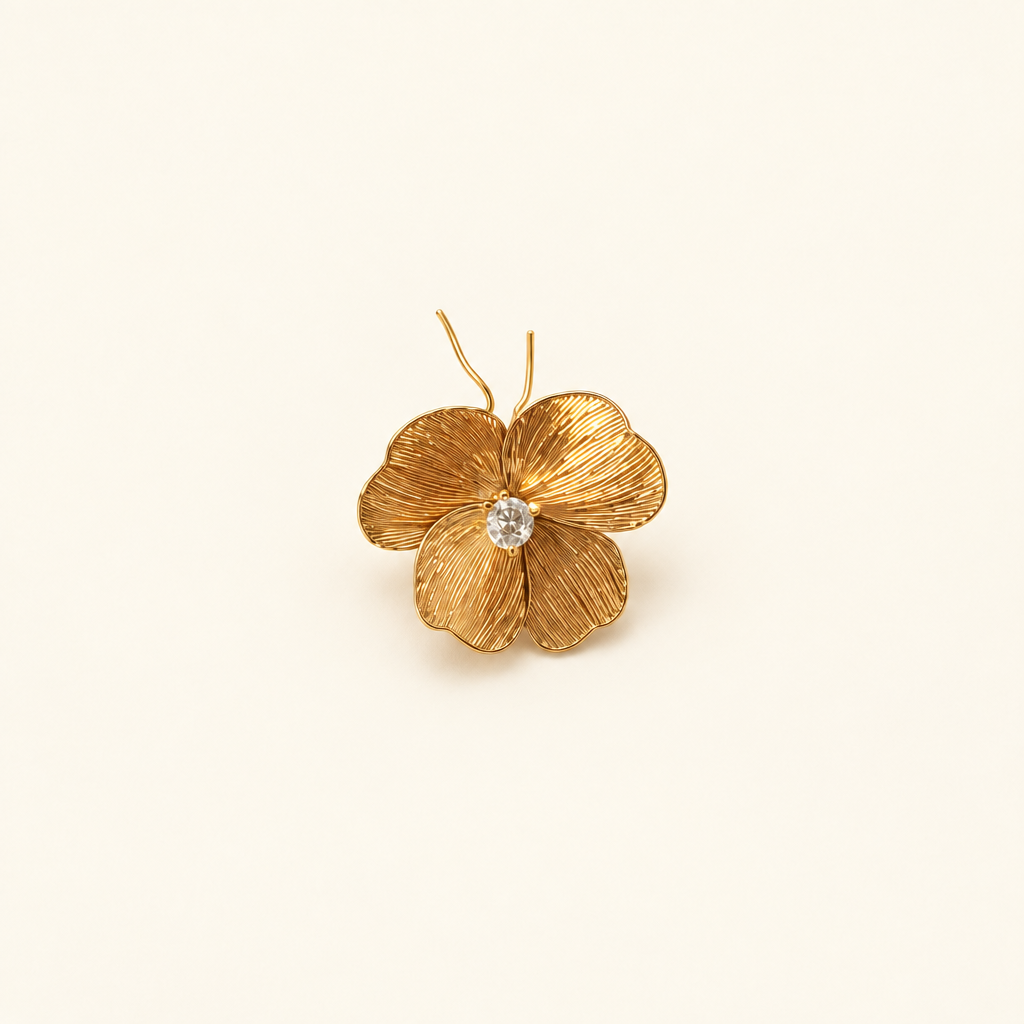 Gold floral ornament with more ivory background