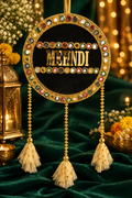 Mehndi Decorative Plate with Styled Background