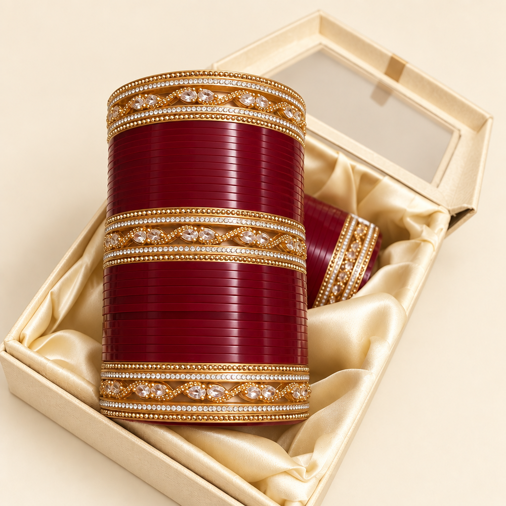 Unwrapped choora set in box